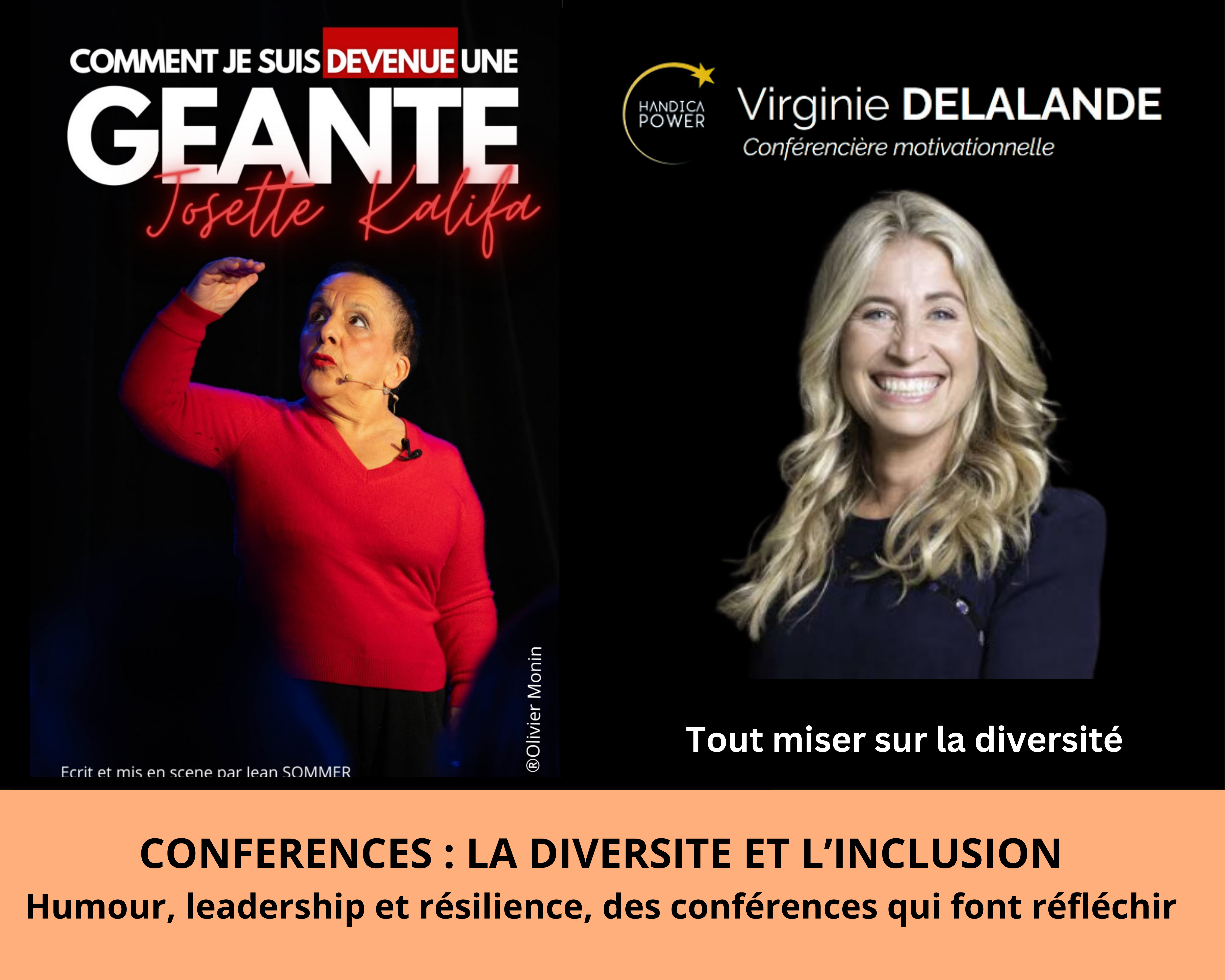 Conférences sur la diversité et l'inclusion by Glad events : Josette Kalifa ou Virginie Delalande des femmes carislmatiques, résilientes et utilisant l'humour pour nous faire réfléchir