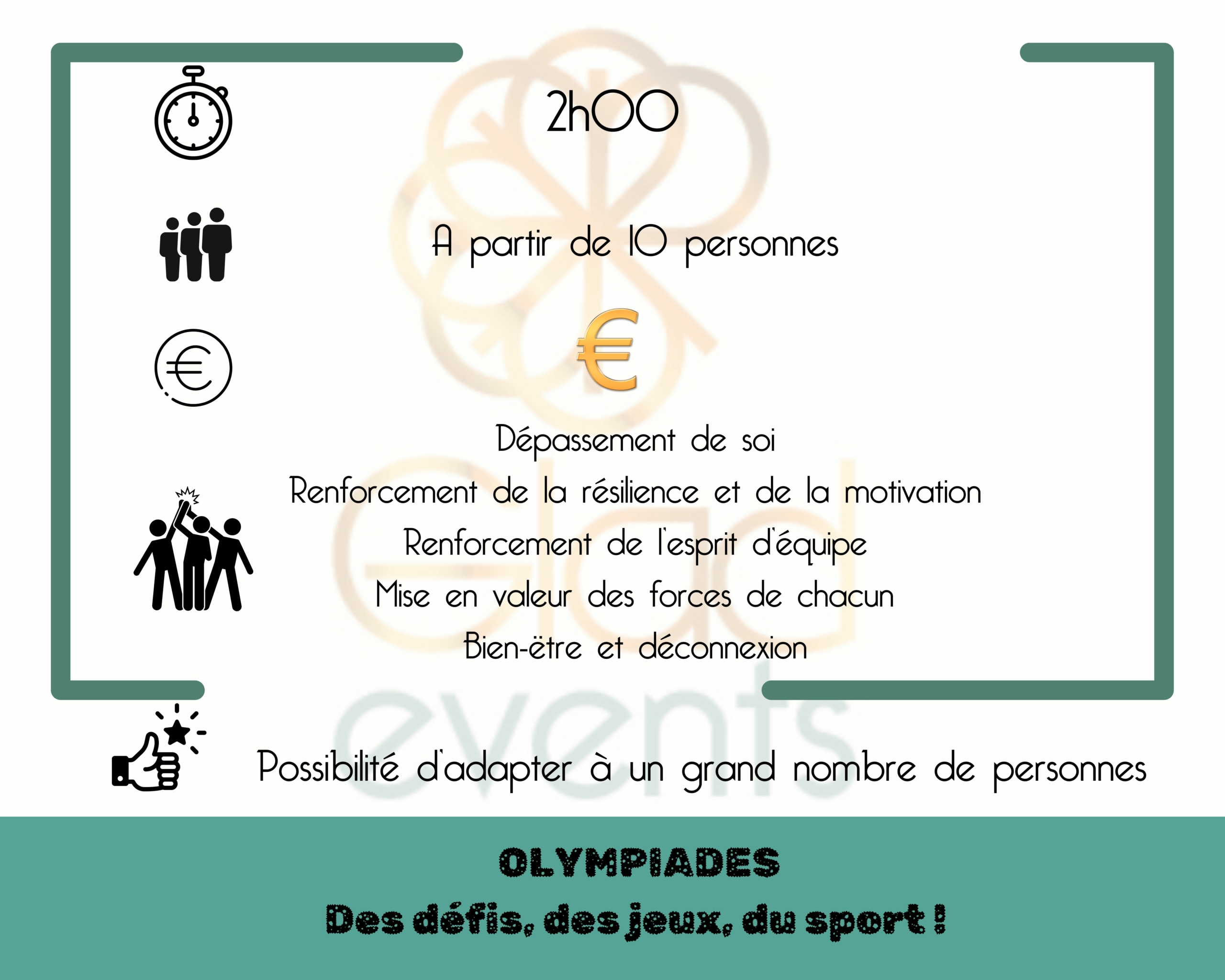 Fiche technique team building Olympiades par Glad events