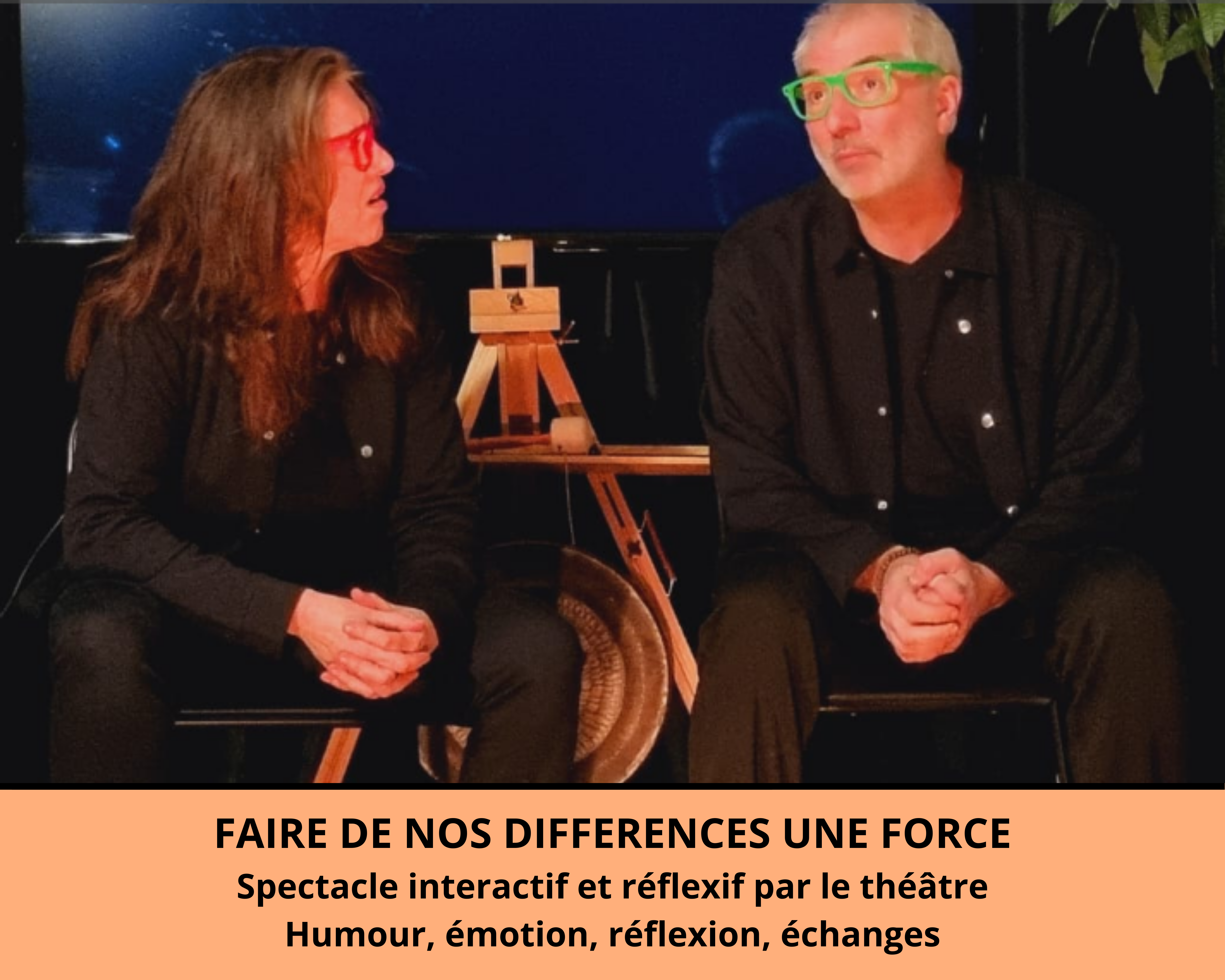 Spectacle théatral immersif et réflexif sur la différence et le bien travailler ensemble par Glad events