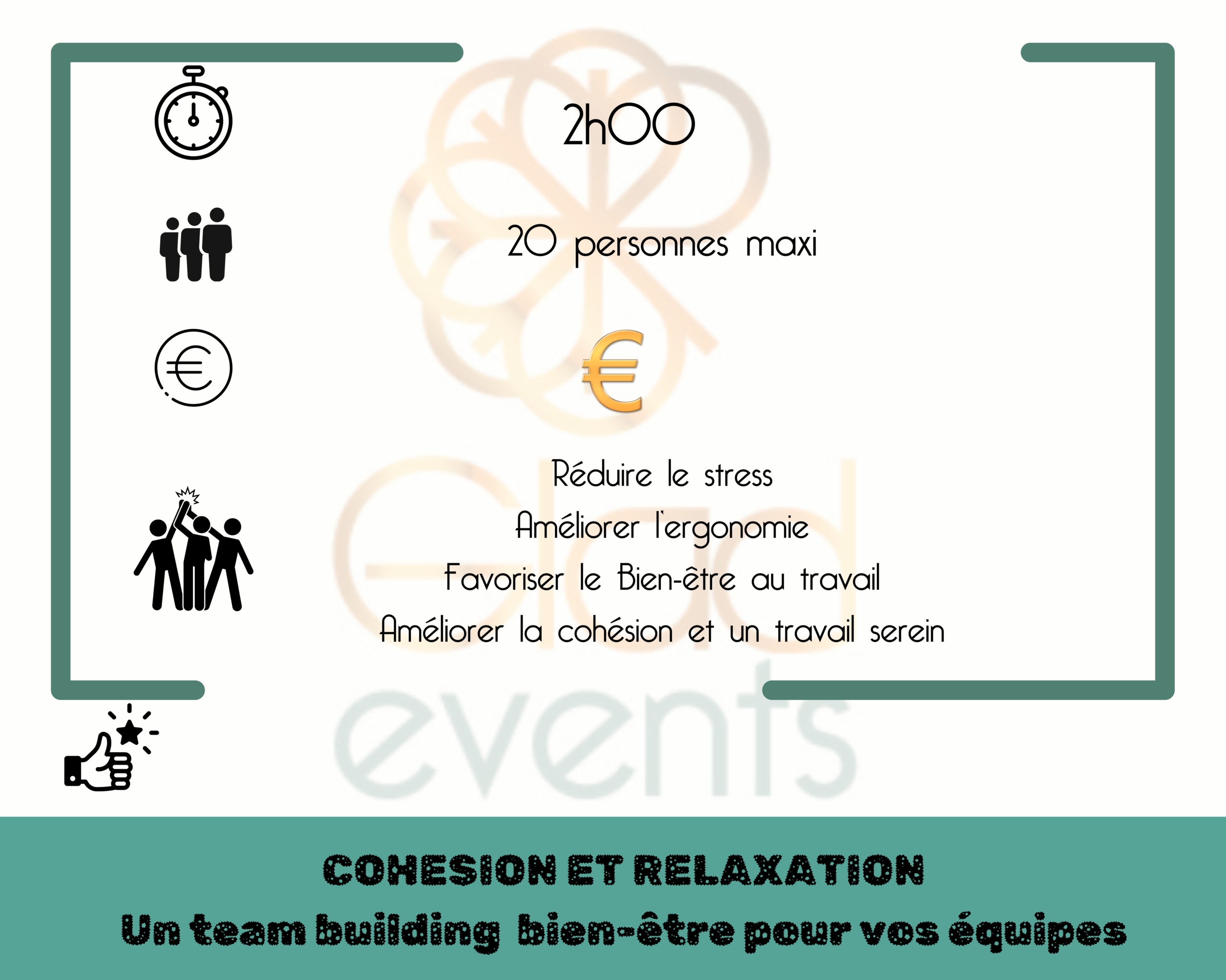 fiche technique de Glad events pour son team building atelier cohésion et relaxation en Côtes d'Armor