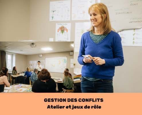 Affiche du team building gestion des conflits par Glad events - des ateliers et jeux de rôles pour