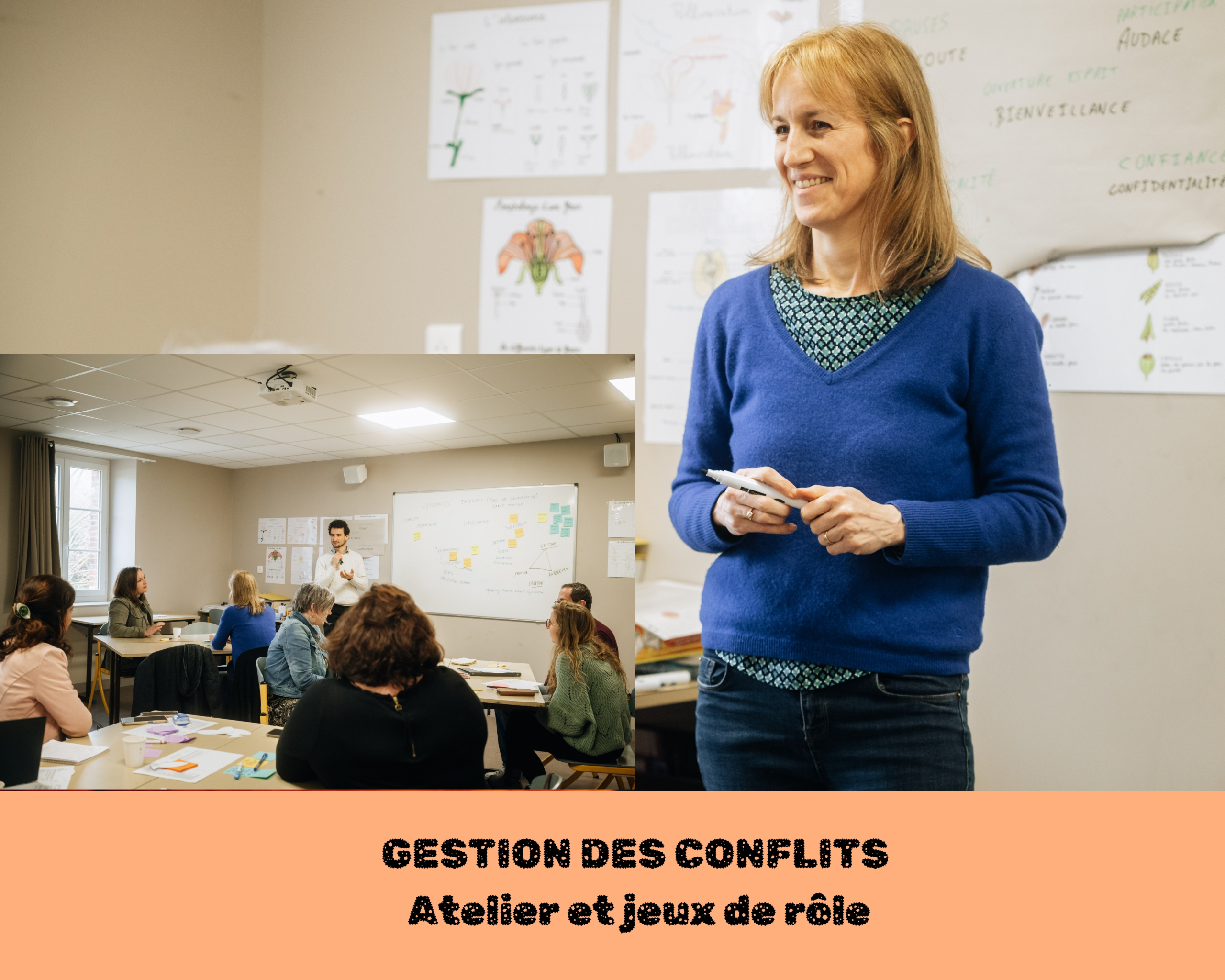 Affiche du team building gestion des conflits par Glad events - des ateliers et jeux de rôles pour