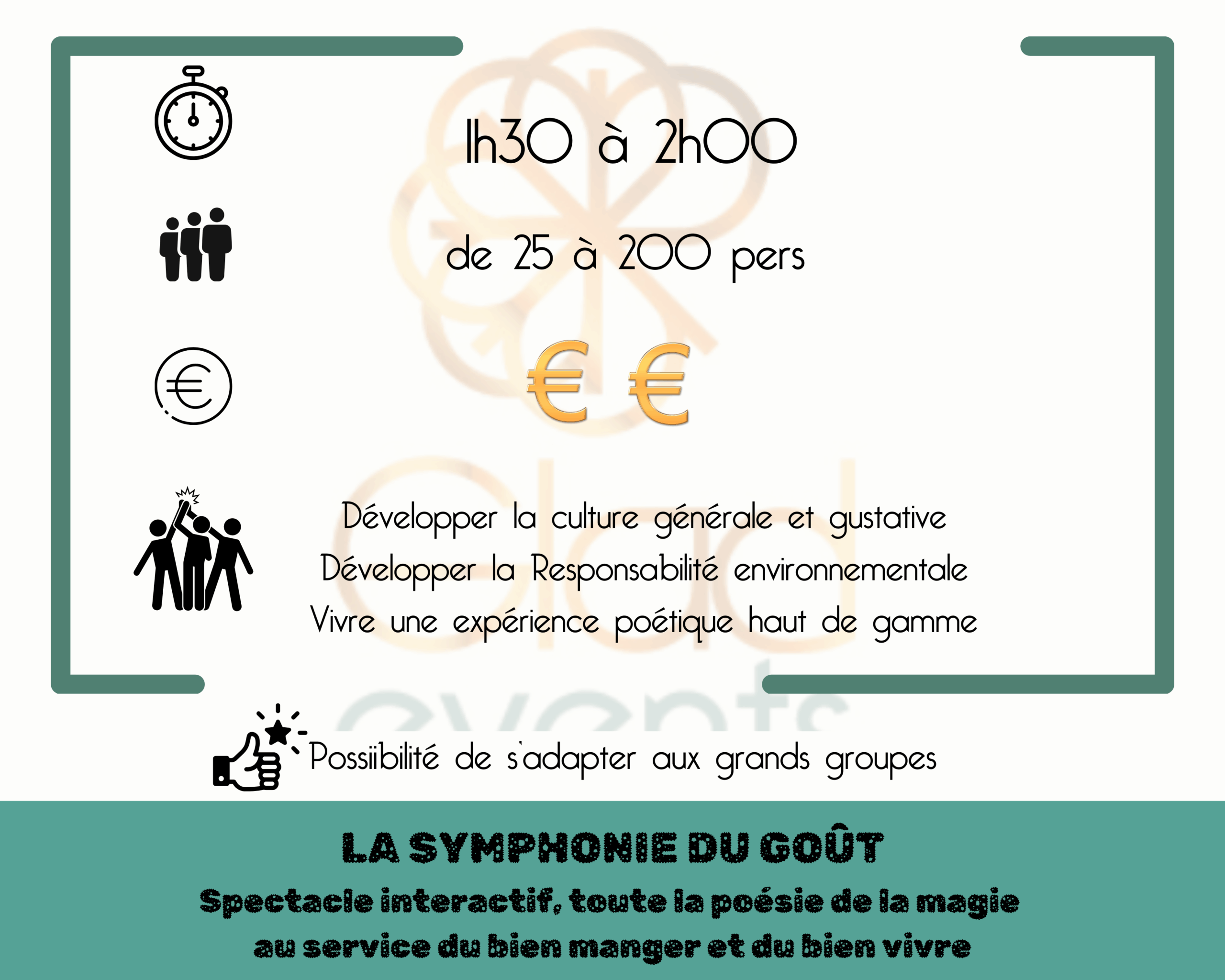 fiche technique du spectacle interactif la symphonie du goût pas Glad events - pour les PME partout en Bretagne