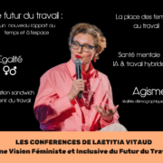 Affiche des conférences de Glad events sur le futur du travail par Laetitia vitaud.