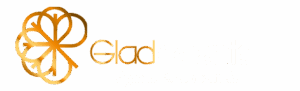 Logo glad events doré et blanc long sans fond
